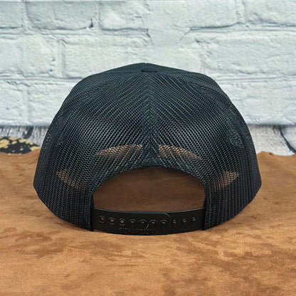 American Retriever Richardson 112 Snapback Trucker Hat, Engraved Leatherette Patch Duck Hunting Hat - Whiskey Shoals